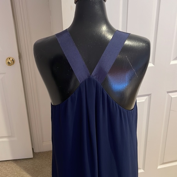 Navy size 12 chiffon beautiful light halter dress - Picture 7 of 11